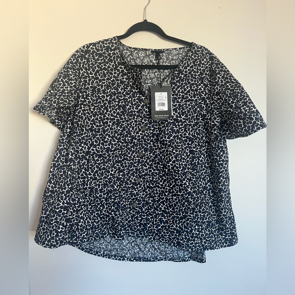 NWT who what wear button blouse